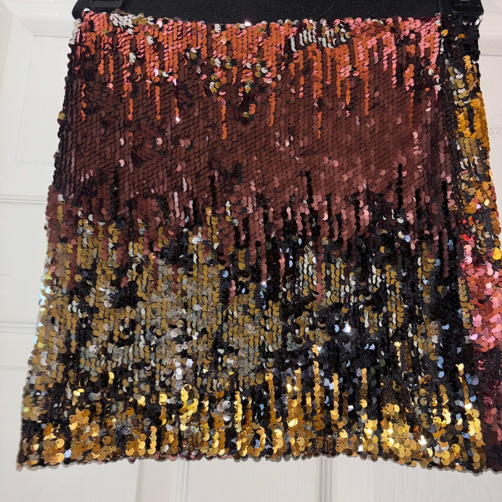 Tea n Rose Multicolor Sequin Mini Skirt